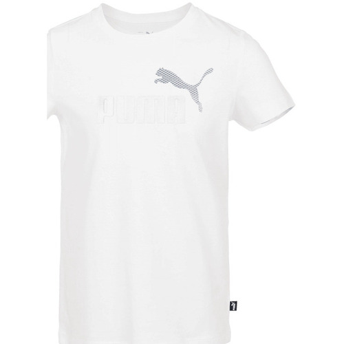 Vêtements Fille T-shirts manches courtes Puma TEE SHIRT G ESS+ MAID -  WHITE - 152 Multicolore