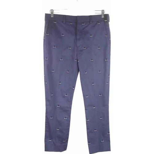 Vêtements Femme Pantalons Vintage Chino en coton Bleu