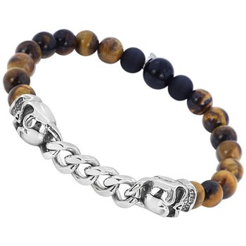 bracelets sixtystones  bracelet œil  tigre  agate noire -20 cm 
