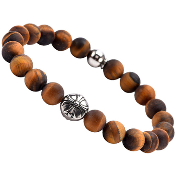 bracelets sixtystones  bracelet boules œil  tigre pierres -medium-18cm 