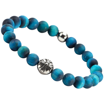 bracelets sixtystones  bracelet boules œil  tigre bleu œil -medium-18cm 