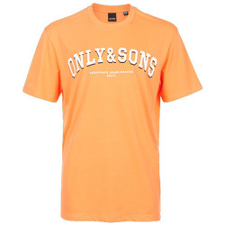 levis tee shirt col rond regular fit serigraphie en coton orange homme