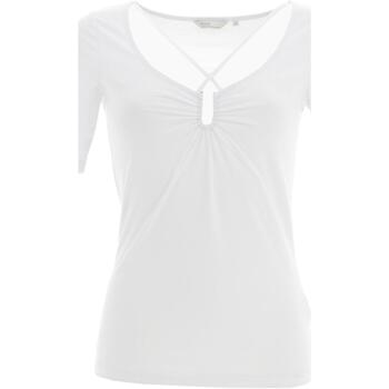 Vêtements Femme T-shirt décontracté à manches longues effet coupé-cousu Gris chiné et vert Salsa Front strap detail body Blanc