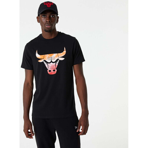 Vêtements T-shirts perforated manches courtes New-Era T-shirt NBA Chicago Bulls New Multicolore