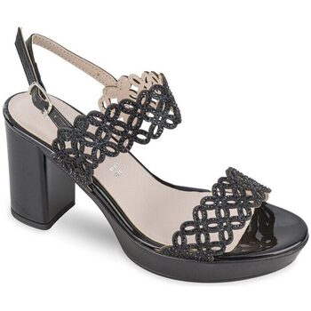 Chaussures Femme Escarpins Valleverde 45380 sandali tacco alto plateau nero Noir