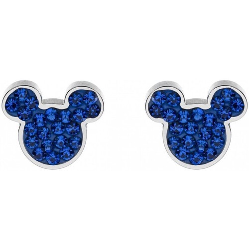 Lustres / suspensions et plafonniers Fille Boucles d'oreilles Sc Crystal B4090-ARGENT-BLEU Bleu