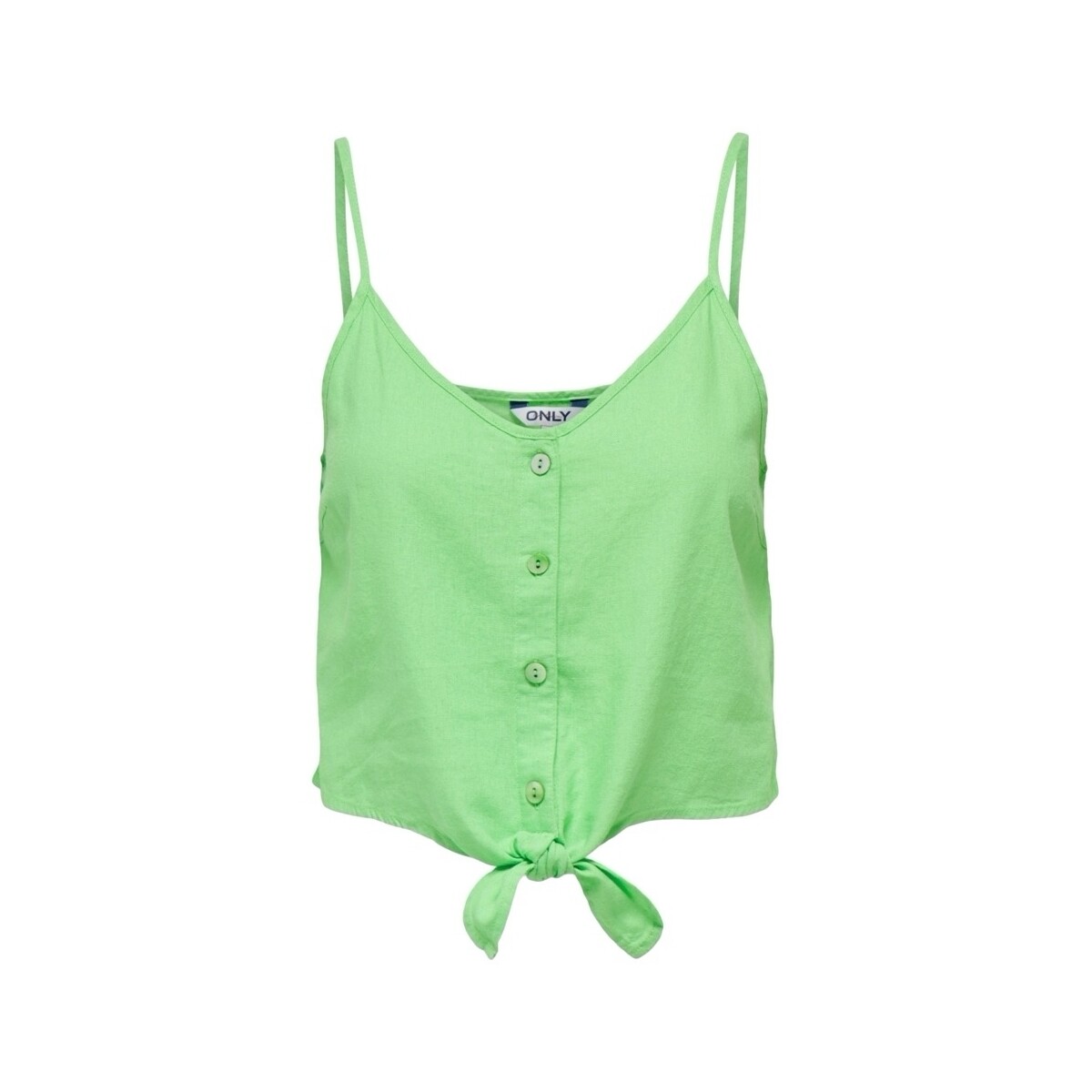 Vêtements Femme Tops / Blouses Only Top Caro Strap Linen - Summer Green Vert