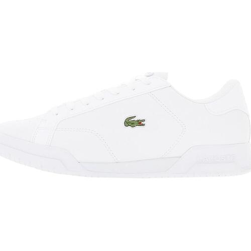 Chaussures Homme Baskets mode Lacoste rose Twin serve Blanc