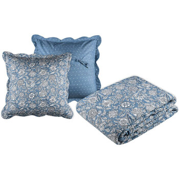 Parures de lit Couvertures Stof Set couvre lit boutis Julianne et 2 taies taille 220 x 240 cm Bleu