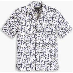 Vêtements Homme Chemises manches longues Dockers A0861 0022 CAMO COLLAR-LINEN ORIENT BLUE Blanc