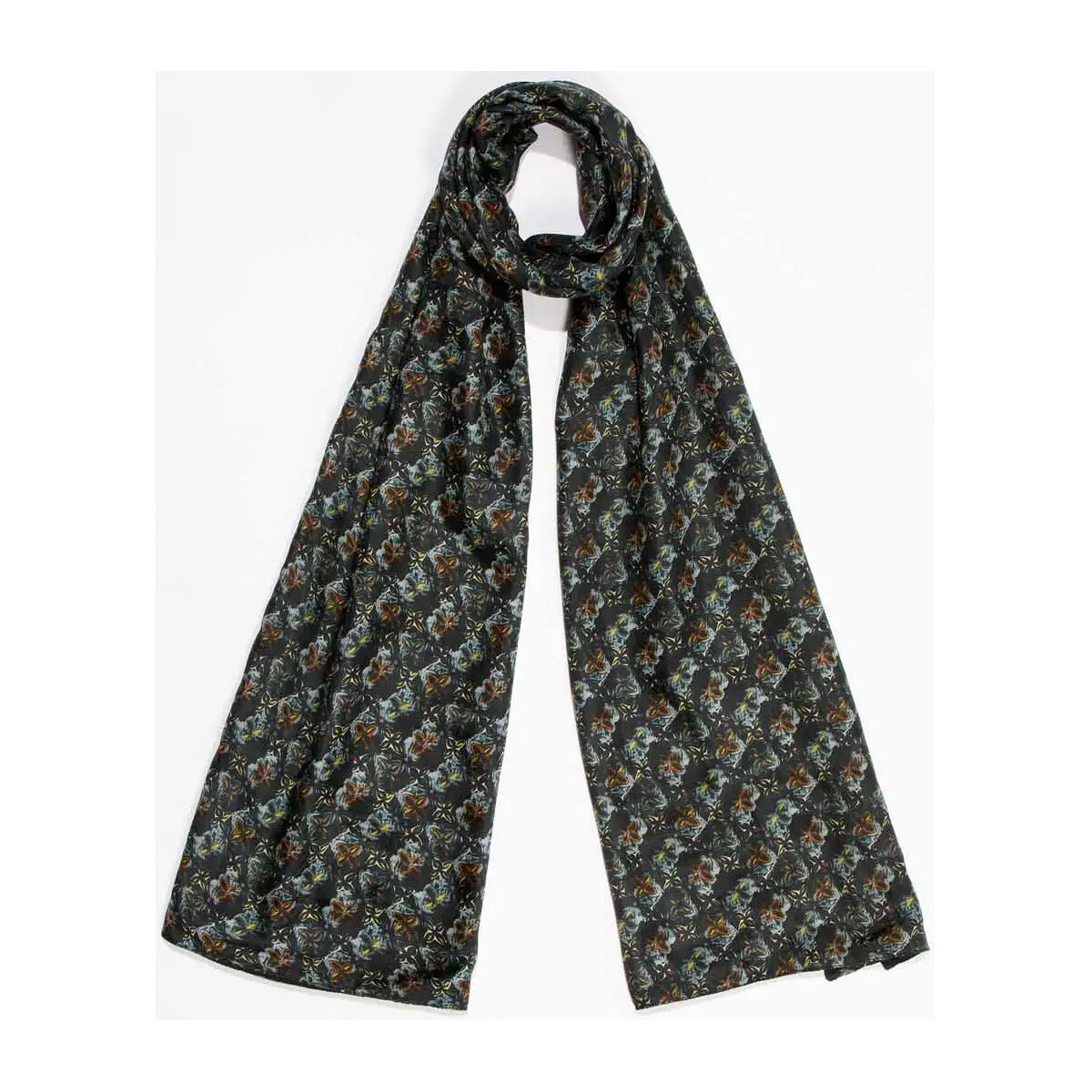Accessoires textile Femme Echarpes / Etoles / Foulards La Fiancee Du Mekong Foulard en soie imprimée SOIE Noir