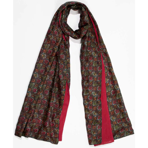 Accessoires textile Femme Echarpes / Etoles / Foulards La Fiancee Du Mekong Foulard en soie imprimée SOIE Rouge
