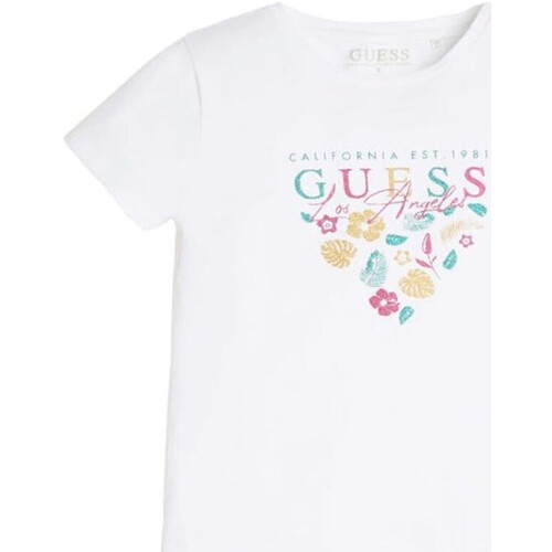 Vêtements Fille T-shirts manches courtes Guess G-J2GI20K6YW1 Blanc