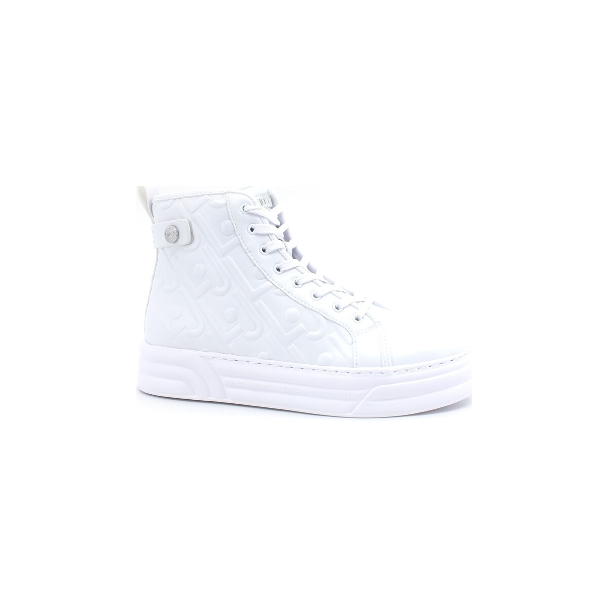 Chaussures Femme Bottes Liu Jo Cleo 05 Skeena Sneaker Mid Loghi White BA2041EX014 Blanc