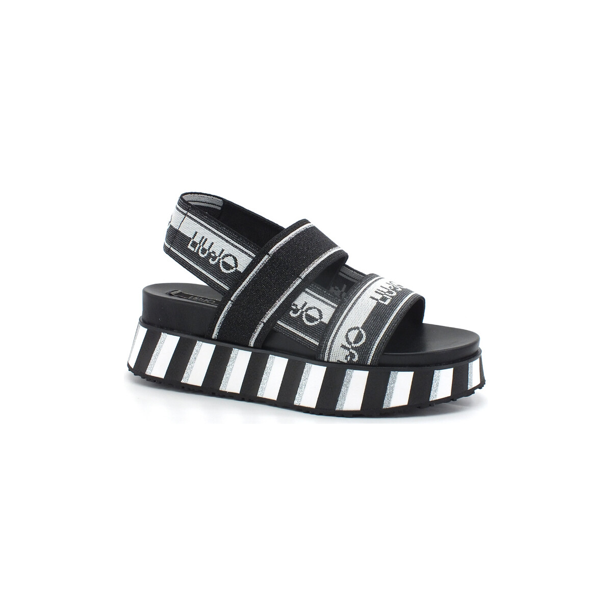 Chaussures Femme Bottes Liu Jo Frida 11 Sandalo Flat Form Zeppa Black SA2163TX022 Noir