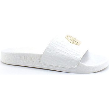 Chaussures Femme Bottines Liu Jo Kos 01 Ciabatta Slipper Spreading Logo White BA2173EX098 Blanc