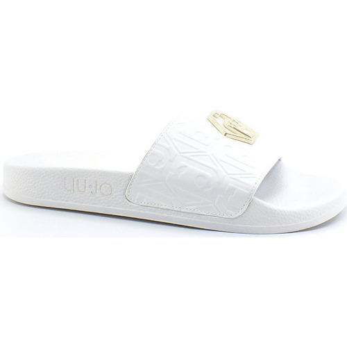 Chaussures Femme Multisport Liu Jo Kos 01 Ciabatta Slipper Spreading Logo White BA2173EX098 Blanc