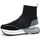Chaussures Femme Bottes Liu Jo Maxi Wonder 37 Knit Mid Cow Sneaker Black BA2063TX145 Noir