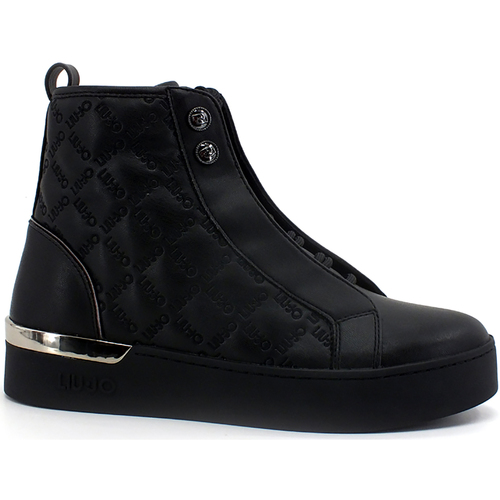 Chaussures Femme Bottes Liu Jo Silvia 46 Sneaker Mid Loghi Black BF1133EX074 Noir