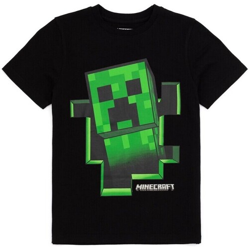 Vêtements Enfant alexander mcqueen cap sleeve shirt dress item Minecraft Creeper Inside Noir