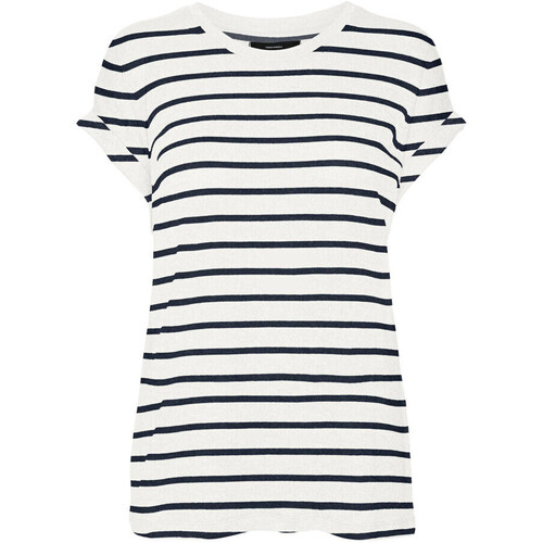 Vêtements Femme T-shirt Essentials Cropped Logo vermelho branco mulher Vero Moda 10278318 Blanc