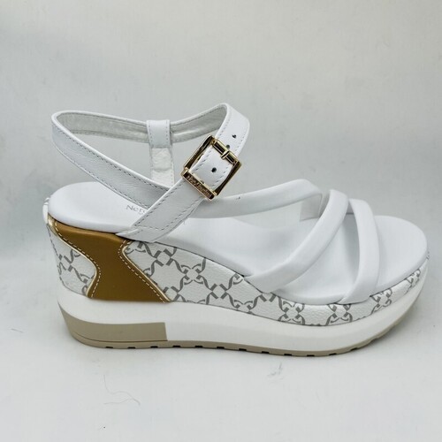 Chaussures Femme Baskets mode NeroGiardini SANDALE COMPENSEE BLANC Blanc