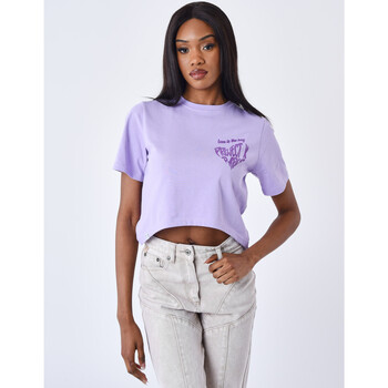 Vêtements Femme T-shirts & Polos joli tee shirt manches courtes en très bon état polo-shirts shoe-care box Violet