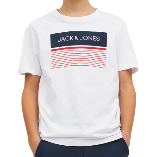 Vêtements Garçon T-shirts manches courtes Jack & Jones 12224231 Blanc