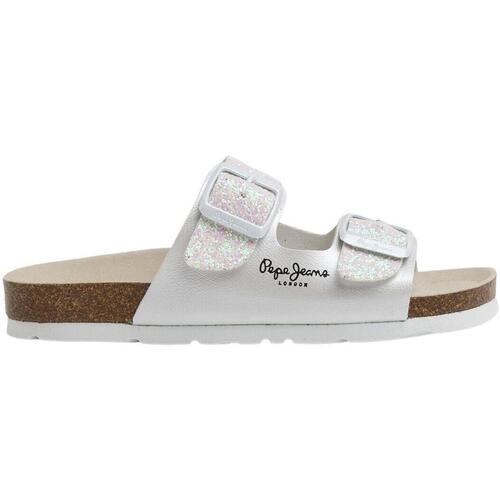 Chaussures Fille Five-pocket jean flaunts a low rise and contoured waistband to prevent gaps Pepe jeans  Blanc