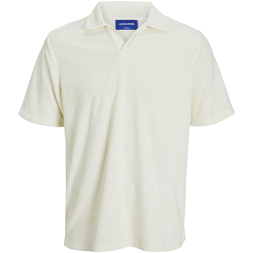 Vêtements Homme Polos manches courtes Jjecorp Logo Sweat Hood Play Polo coton mélangé droit Blanc