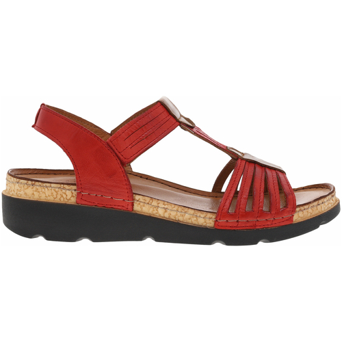 Chaussures Femme Sandales et Nu-pieds Karyoka Nu-pieds cuir talon compens? Rouge
