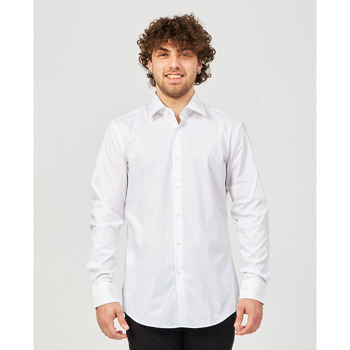 Vêtements Homme Chemises manches longues BOSS Chemise blanche coupe slim H-Hank Blanc