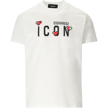 Vêtements Homme T-shirts & Polos Dsquared Icon Heart Pixel Blanc