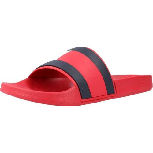 Chaussures Homme Tongs Tommy Hilfiger RUBBER TH FLAG POOL SLID Rouge