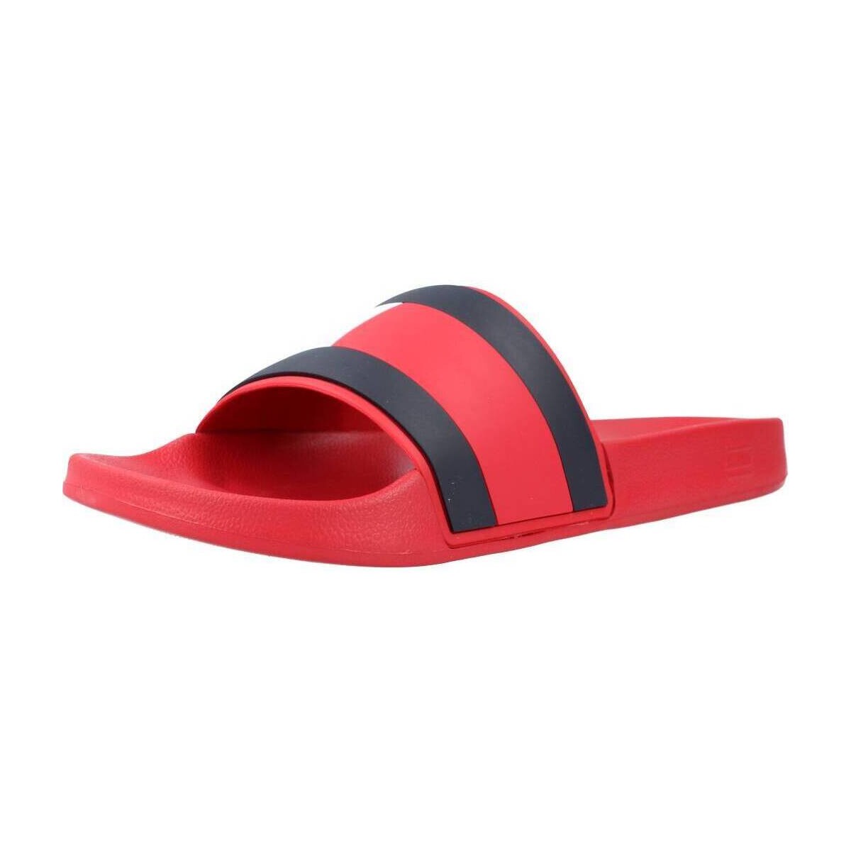 Chaussures Homme Tongs Tommy Hilfiger RUBBER TH FLAG POOL SLID Rouge