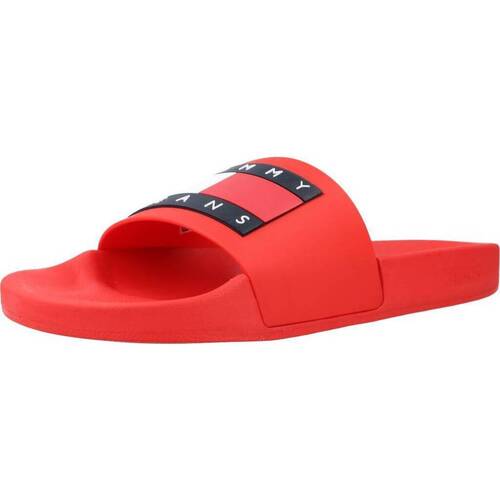 Chaussures Homme Tongs slides Tommy Jeans POOL SLIDE ESS Rouge