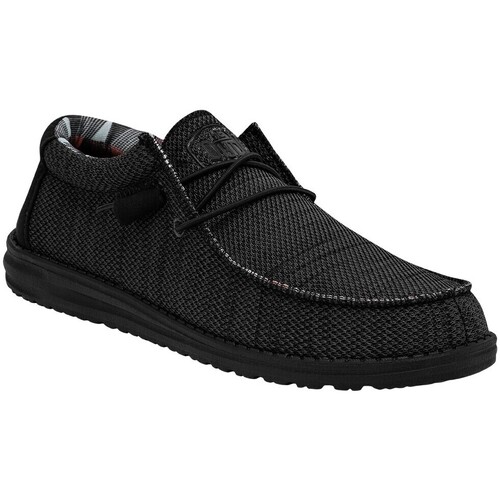 Chaussures Homme Mocassins HEY DUDE Wally Grip Craft Leather Noir