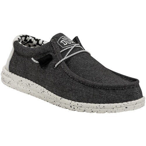 Chaussures Homme Mocassins HEYDUDE Wally Stretch Canvas Opal Black Noir