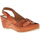 Chaussures Femme Sandales et Nu-pieds Karyoka Nu-pieds cuir talon compensé haut Orange