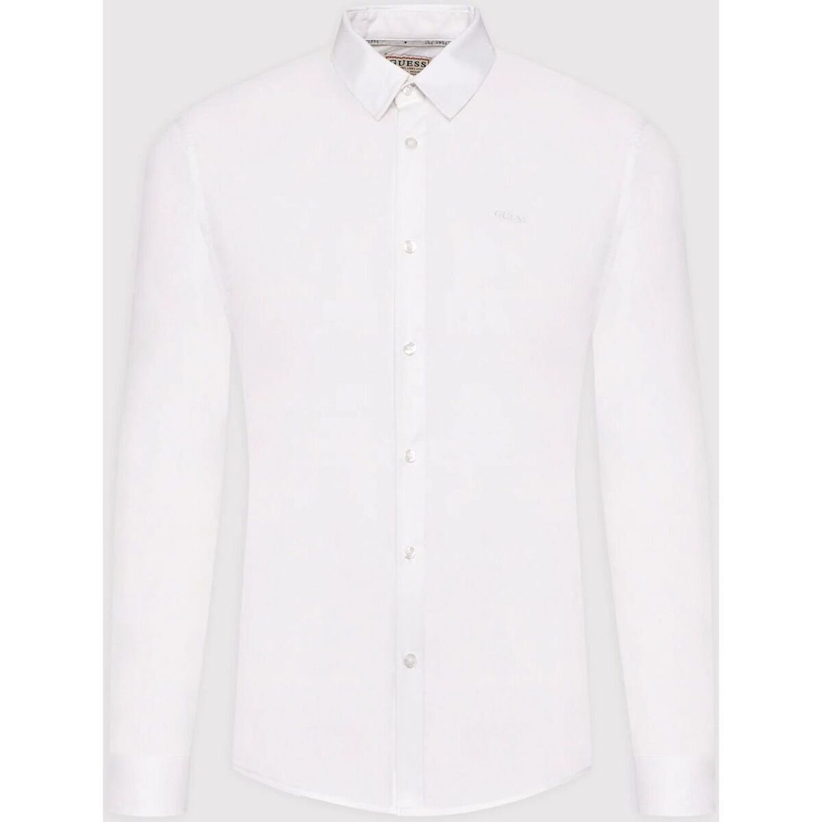 Vêtements Homme Chemises manches longues Guess M1YH20 W7ZK1-G011 PURE WHITE Blanc