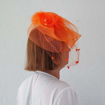 Beauté Femme Accessoires cheveux Chapeau-Tendance Grand bibi MEGAN Orange
