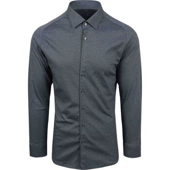 chemise desoto  chemise kent mélangé sans repassage bleu 