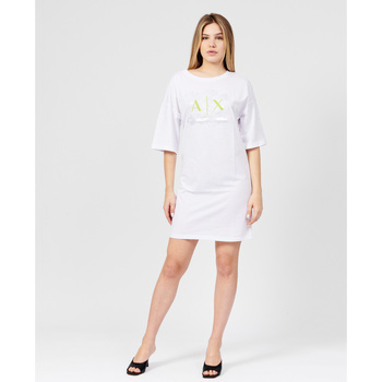 Vêtements Femme Robes EAX Robe à col large avec logo de la marque Blanc