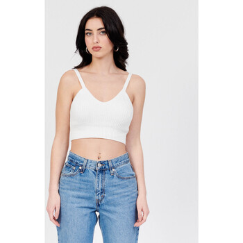 Vêtements Femme Débardeurs / T-shirts sans manche EAX Haut en maille Summer Beats Blanc
