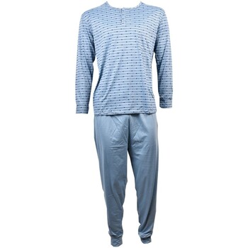 Vêtements Homme Pyjamas / Chemises de nuit Ozabi Pyjama Homme Long Eco Bleu