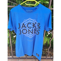Vêtements Homme T-shirts manches courtes Jack & Jones Tee-shirt bleu Bleu
