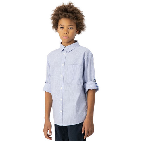 Vêtements Garçon Chemises manches courtes Teddy Smith CHEMISE C-EDRIC JUNIOR - Bleu - 10 ans Bleu
