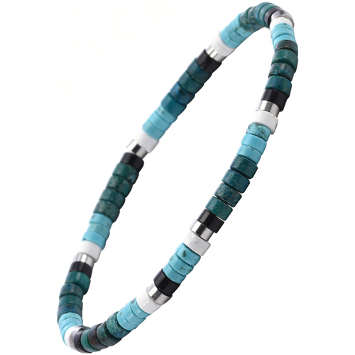 Montres & Bijoux Bracelets Sixtystones Bracelet Perles Heishi 4 Mm Turquoise -Medium-18cm Multicolore