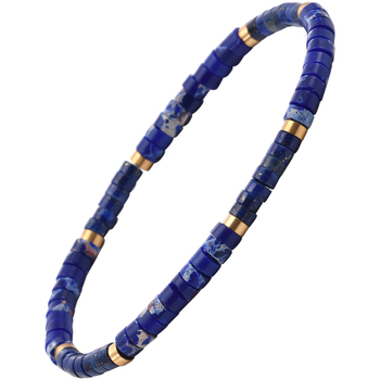 Montres & Bijoux Bracelets Sixtystones Bracelet Perles Heishi 4 Mm En Lapis  -Medium-18cm Bleu