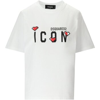Vêtements Femme T-shirts & Polos Dsquared Icon Game Lover Easy Blanc